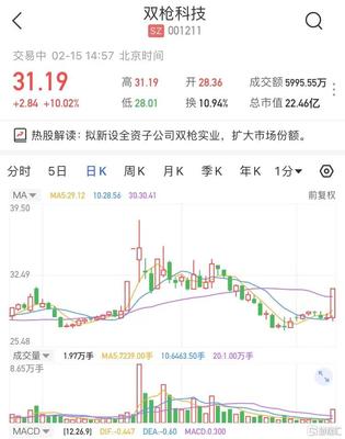 【A股异动 | 双枪科技(001211.SZ)涨停 拟新设全资子公司双枪实业】